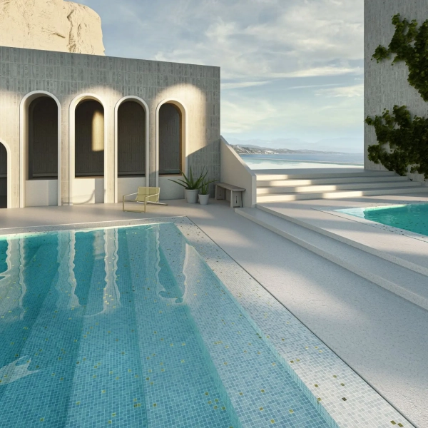 piscinas blancas