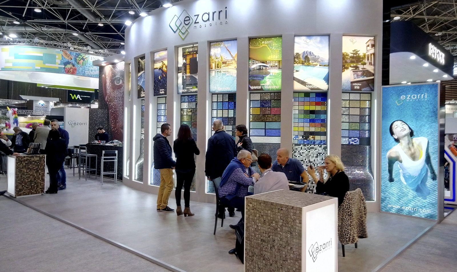 Ezarri at Piscine Global Europe 2018 in Lyon with all our colours and formats