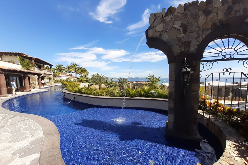 Baja California, porches, the Pacific, and an Ezarri glass tile pool.