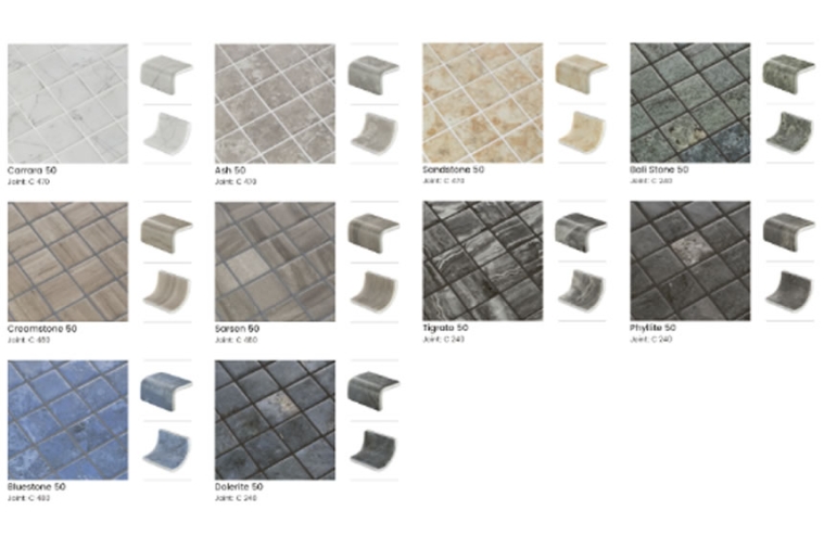 The 50 Collection from Ezarri advocates the 50 mm mosaic